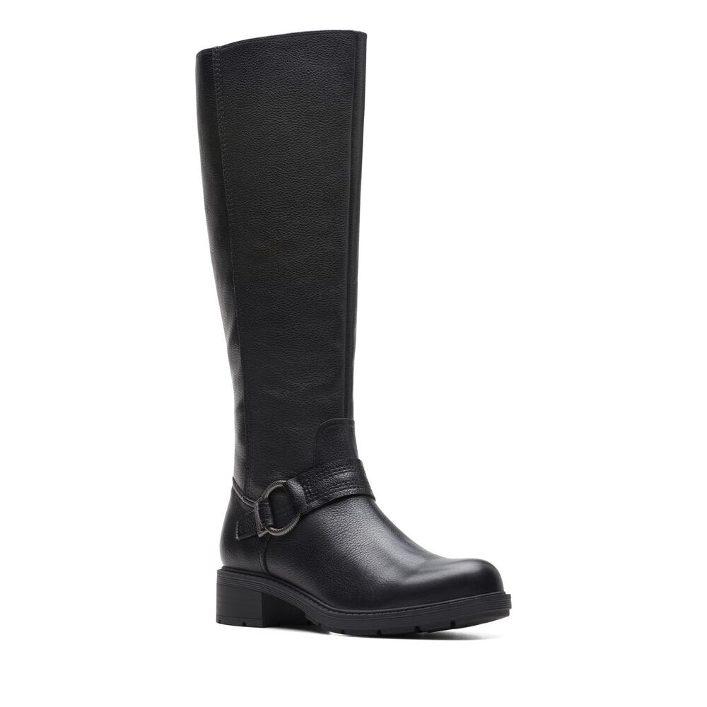 Clarks Hearth Rae Women's Dark Brown Round Leather Heel Boot Size 9.5 M